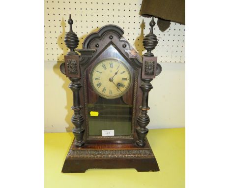 A VINTAGE MANTLE CLOCK A/F, MIRROR ETC