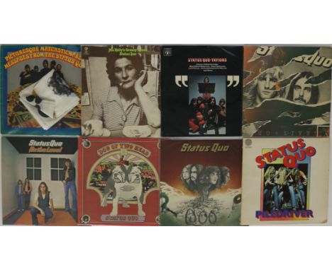 STATUS QUO - INCLUDING TOUR SCARF - A great lot for any fan with 19 x LPs and a cool white cloth scarf! Titles include Pictur