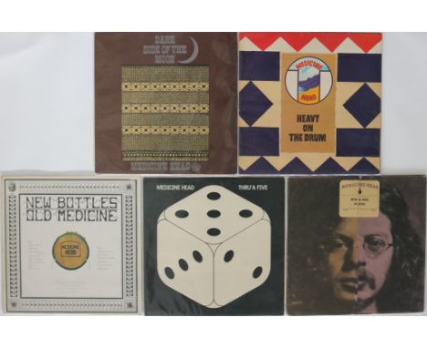 MEDICINE HEAD - 5 x early LP releases. Titles are Heavy On The Drum (Dandelion DAN 8005 - Ex/VG+ some light wear on the rever
