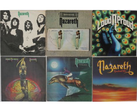 NAZARETH - Hard hitting selection of 10 x LPs. Titles are S/T (1st UK pressing on Pegasus, white/blue label PEG 10 - VG surfa