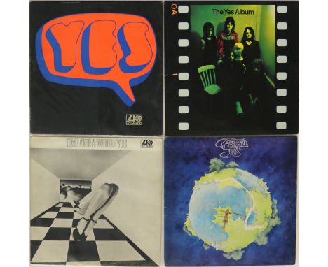 YES - Brill selection of the band's first 4 'plum Atlantic' LPs. Titles are S/T (588190, 'Produced By Paul Clay & Yes' above 