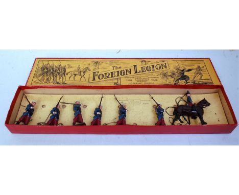 A Britains No.1711 The Foreign Legion French Army boxed set, comprising mounted officer with six soldiers marching at slope, 