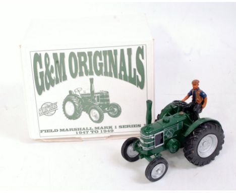 A G&M Originals 1/32 scale white metal and resin model of a Field Marshall Mk 1 series 2 tractor, finished in green, silver a