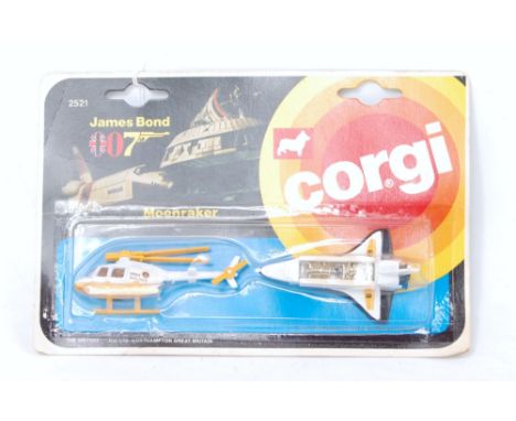 A Corgi Juniors No. 2521 James Bond 007 Twin pack titled "Moonraker" comprising of Drax Airlines helicopter and Moonraker Spa