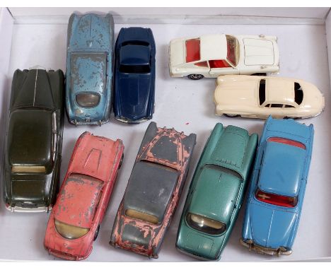 9 various loose Spot-On and Marklin playworn and repainted diecast vehicles to include a Marklin No. 8019 Mercedes Benz 300SL
