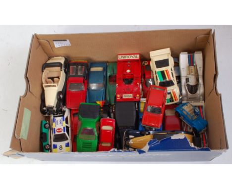 A collection of mixed 1/43 and other scale modern issue and vintage diecast models, to include Solido, Majorette etc, example