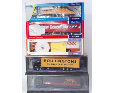 Five various boxed Corgi modern release 1/50 scale road transport vehicles to include ref Nos. CC12701, 75701, 76801, 75202, 
