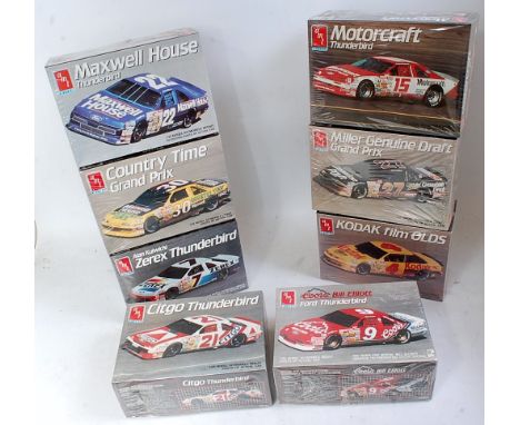 AMT/ERTL 1.25 scale 1990 Nascar Race Series, sealed ex shop stock - 8 Kits6739 'Zerex' A.Kulwicki #7 Thunderbird, 6457 'M.Hou