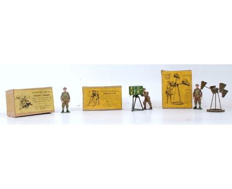 A Britains British Army Military Series loose and boxed Soldier set group, to include No.1729 height finder with Operator, No