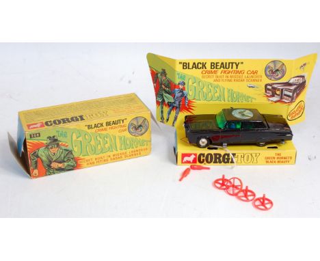 A Corgi Toys No. 268 The Green Hornet, Black Beauty Crime Fighting Car comprising black gloss body with working mechanism and