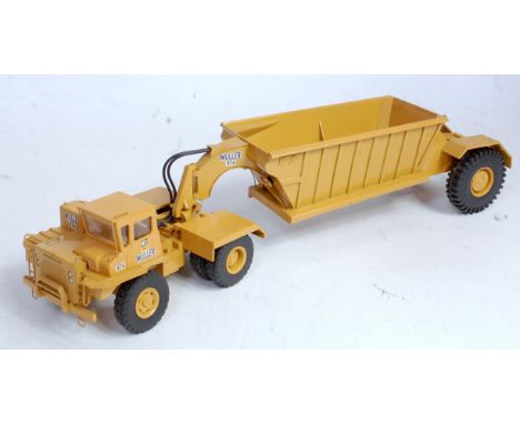 An MDF Miniatures du Faubourg resin kit built model of a Caterpillar 769 tractor unit with Athey line bottom dump trailer, lo