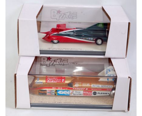 A Bizarre Models 1/43 scale resin and white metal landspeed record car group to include BZ258 Thrust 2 LSR 1983 (Richard Nobl