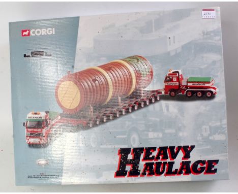 A Corgi Toys Heavy Haulage 1/50 scale No. CC12403 Heanor Haulage Volvo FH4 axle ballasted tractor x2 with Nicholas bogies and