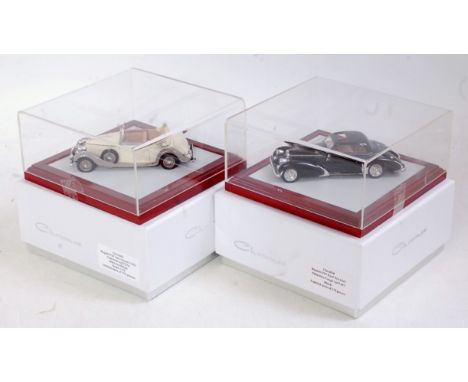 Ilario Models of France 1/43 scale Bugatti saloon group both from the Chromes series, examples to include No. CHRO 042 Bugatt