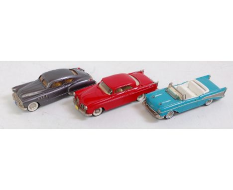 A Brooklin Models and Western Models 1/43 scale white metal saloon group to include a Western Models 1957 Chevrolet Bel Air, 