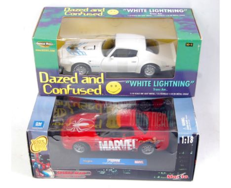 An ERTL and Maisto 1/18 scale boxed TV related diecast group, two examples to include an ERTL Dazed & Confused White Lightnin