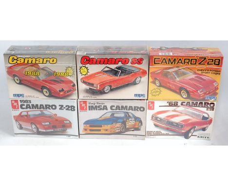 M.P.C/ERTL 1.25 scale Chevy Camaro kits, 6283 1968 Camaro SS Convertible 369 ci, 6308 1987 Camaro SS IROC Z-28 T-Top, 6206 19