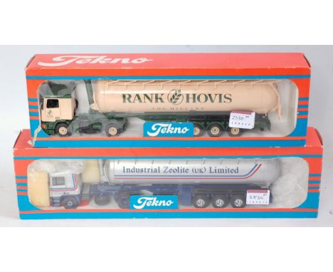 A Tekno 1/50 scale road transport diecast group to include Industrial Zeolite UK Ltd articulated tanker and tractor unit, tog