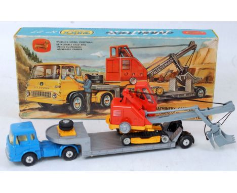 A Corgi Toys gift set No. 27 machinery carrier with Priestman Cub shovel load, in the original polystyrene tray box, some pla