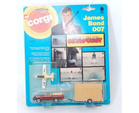 A Corgi Toys No. E3019 James Bond 007 Octopussy carded set, comprising Land Rover and horsebox with horse, figure with aircra