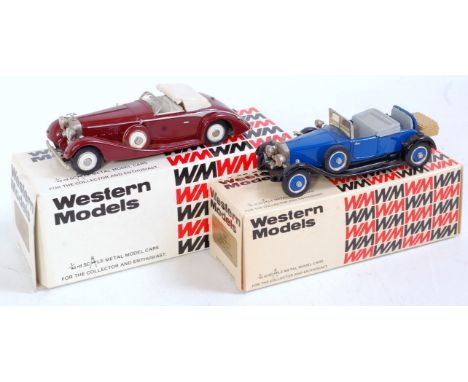 A Western Models 1/43 scale white metal saloon group, two examples to include WMS No. 27, a 1926 Rolls Royce Phantom 1 Doctor