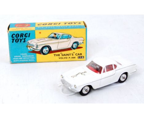 A Corgi Toys No. 258 The Saint's Car Volvo P1800 comprising white body with red interior and Saint's transfer to bonnet, with