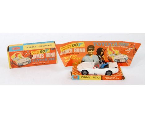 A Corgi Toys No. 336 James Bond 007 Toyota 2000 GT as seen in the film You Only Live Twice, comprising of white body with det