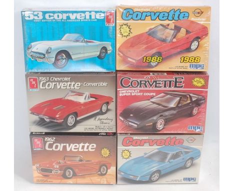 AMT/ERTL 1.25 scale Corvette kits, 6552 1953 Corvette Convertible,2 in 1, 6521 1962 Corvette Conv 3 in 1, 6553 1962 Corvette 