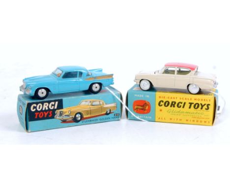 A Corgi Toys boxed diecast group, comprising No.234 Ford Consul Classic 315 finished in cream and pink, together with a No.21