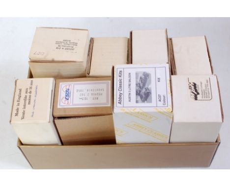 Eight various boxed 1/43 scale resin and white metal car kits, to include; St Martin's Classic Supercar, Esdo Models, MPH Mod