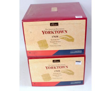 A Britains First Gear modern release The American Revolution Yorktown boxed diorama accessory group, two examples comprising 