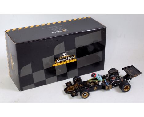 An Exoto Grand Prix Classics 1/18 scale of a Lotus Ford type 72D racing car in the original polystyrene packed all-card box