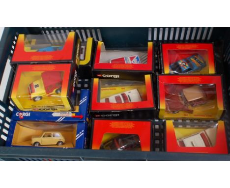 Twelve various boxed modern release Corgi Toys diecast vehicles, to include; No.345 Honda Prelude, No.285 Mercedes 240D etc