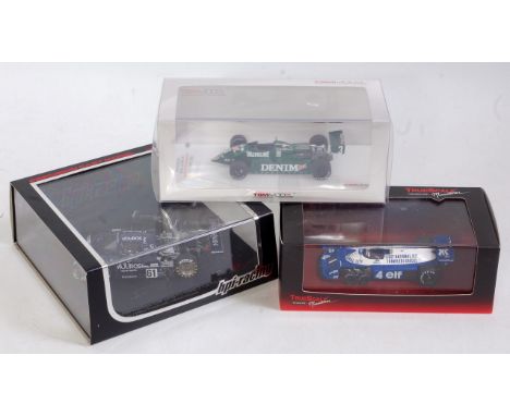 Three various boxed Truescale Miniatures 1/43 scale F1 racing cars, all appear as issued to include a 1982 Tyrrell 011 racing