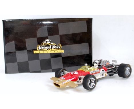 An Exoto Grand Prix Classics 1/18 scale model of a Lotus Ford Type 49B Formula 1 racing car, in original polystyrene packed a