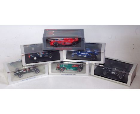 6 various boxed Spark 1/43 scale resin F1 and racing miniatures to include Model Ref Nos S3521, S1714, S1646, S1612, S1789, a