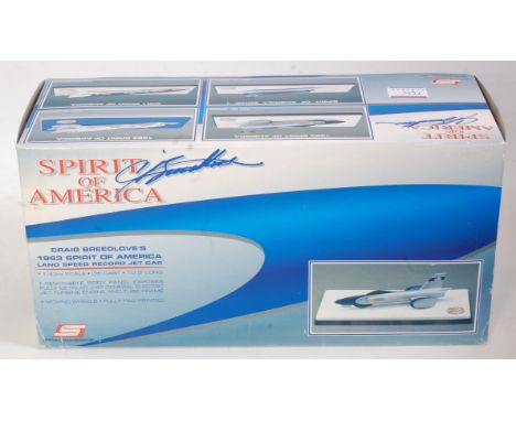 A Scaleworks Spirit of America 1/43 scale diecast model of Craig Breedloves 1963 Spirit of America landspeed record jetcar, i