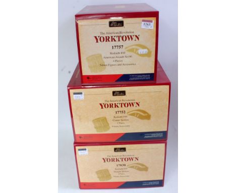 A Britains First Gear modern release The American Revolution Yorktown series boxed group, three examples comprising ref Nos. 