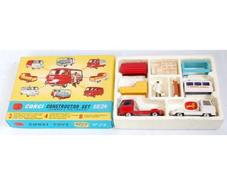 A Corgi Toys gift set 24 constructor set, appears complete, with all components in the original polystyrene tray lift-off lid