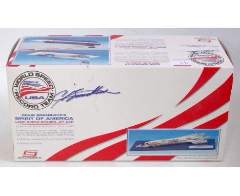 A Scaleworks World Speed Record Team 1/43 scale diecast model of Craig Breedloves Spirit of America landspeed record jetcar f