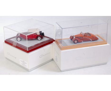 Ilario Models of France 1/43 scale Bugatti saloon group from Chromes series, to inc. CHRO 050 Bugatti T57 Paul Nee 1934 cabri