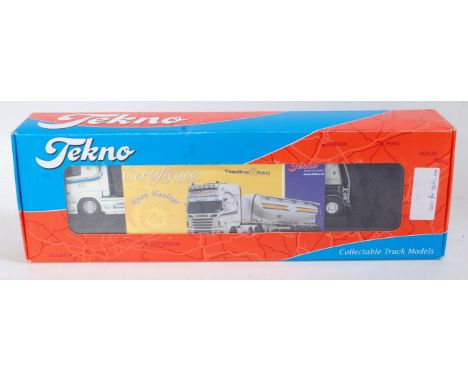 A Tekno 1/50 scale limited edition of a Scania R560 Topline with bulk tanker trailer, finished in Ryan Haulage of Littleton l