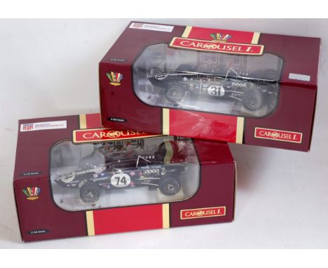 A Carousel 1 1/18th scale boxes Indy 500 racing car group, two boxes as issued examples to include No. 4761, 1967 Indy 500 No