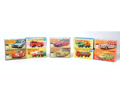 Ten various boxes Matchbox 1/75 series and Superfast diecasts to include No. 67 Datsun 260Z, No. 7 VW Golf, No. 39 Rolls Royc