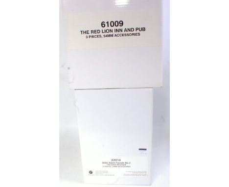 A Britains First Gear modern release diorama and figure group, two boxed examples comprising No.22014 Delhi Street Facade No.