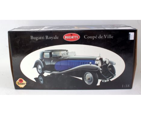 A Bauer 1/12 scale diecast model of a Bugatti Royale Coupe de Ville, in original polystyrene packed all-card box with leaflet