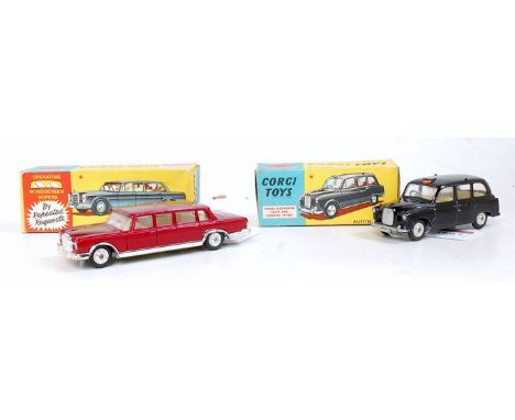 A Corgi  Toys boxed saloon diecast group, two examples to include No. 247 Mercedes Benz 600 Pullman, together with a No. 418 