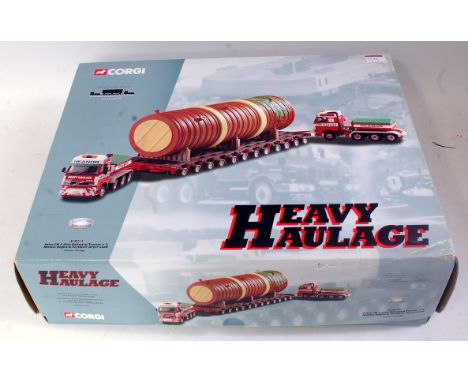 A Corgi Toys Heavy Haulage 1/50 scale No. CC12403 Heanor Haulage Volvo FH4 axle ballasted tractor x2 with Nicholas bogies and