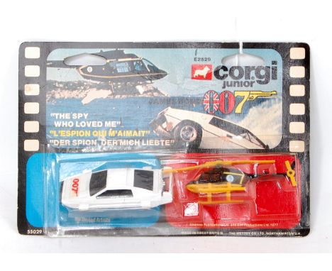 A Corgi Juniors No. E2529 James Bond 007 twin pack taken from the film The Spy Who Loved Me, comprising of Lotus and helicopt
