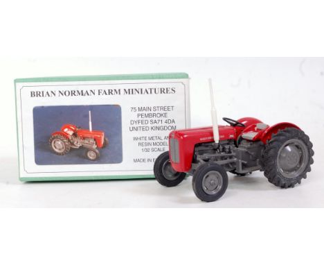 A Brian Norman Farm Miniatures 1/32 scale white metal and resin model of a Massey Ferguson 35 3-cylinder diesel tractor, mode